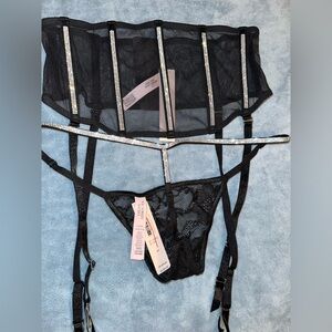 Victoria's Secret Black Lingerie Set with Sparkling Accents
